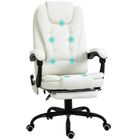 Vinsetto - fauteuil de bureau massant - Garnissage mousse - 67x 79x121cm - Blanc