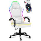 Chaise de jeu ergonomique HUZARO Force 4.4 - Blanc - Hauteur réglable - Support lombaire - Accoudoirs - Têtière