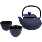 THEKITCHENETTE THE KITCHENETTE Théière en fonte Sapporo - 0,65 cl + 2 tasses - 12 cl - Bleu
