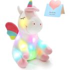 YIBUJIAZU Illuminez le jouet Peluche licorne lumineuse avec veilleuses LED colorées rougeoyantes Cadeaux d'anniversaire pour filles 25cm