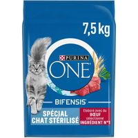 LOT DE 2 - PURINA ONE - Croquettes pour chat Stérilisé au Bœuf - sac de 7,5 kg