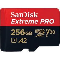 Carte mémoire flash SANDISK Extreme Pro 256 Go A2 - Video Class V30 - UHS-I U3 - Class10 microSDXC UHS-I