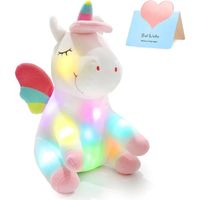 Illuminez le jouet Peluche licorne lumineuse avec veilleuses LED colorées rougeoyantes Cadeaux d'anniversaire pour filles 25cm