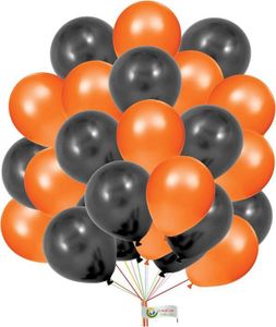BALLON DÉCORATIF  Lot De 30 Ballons De 25,4 Cm - 2 Combinaisons De Couleurs - Noir Et Orange - Décoration D'Halloween - Pour Anniversaire,