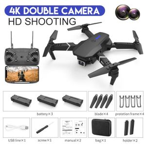 DRONE 4K double noir 3B - Drone E88Pro RC 4K avec caméra