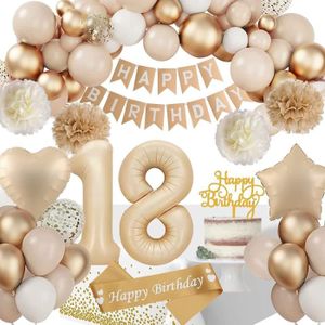 Nappe d'anniversaire à thème Happy 18 pour filles, couverture de table,  rose, or, fournitures de