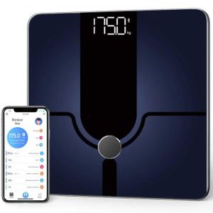 Pèse Personne Impédancemètre Womdee Smart BMI Scale Balance de poids de salle de bains numérique Analyseur de composition corporelle Balance de pesage Fonctionne avec une application téléphonique 