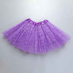 JUPE Jupe tutu de danse à paillettes pour filles,tulle à 3 couches,jupon en mousseline de soie pour - Deep purple-3-12 years old