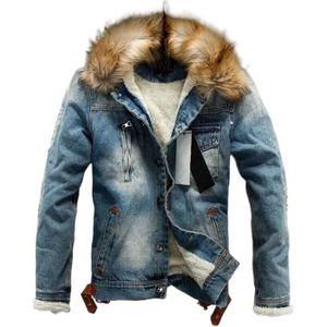 Veste En Jean Doublée Adriana - Taille M (Fonctionne Comme XS), Bleu, Col Avec Fausse Fourrure - Occasion Comme Neuf