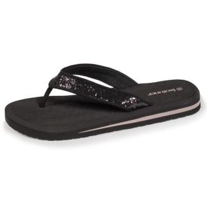 Tongs Confortables Et Détail Tiges à Paillettes Noir Isotoner | La Redoute