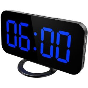 Radio réveil COOK-Réveil numérique de Miroir LED avec grand aff