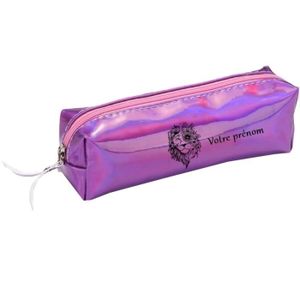 TROUSSE À STYLO Trousse violet ecole crayon maquillage lion fleur 
