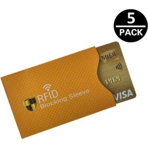 carte d’identité carte bancaire blocage sûr de puces radio 5 étuis de protection anti-RFID Optexx testé et certifié TÜV pour carte de crédit 