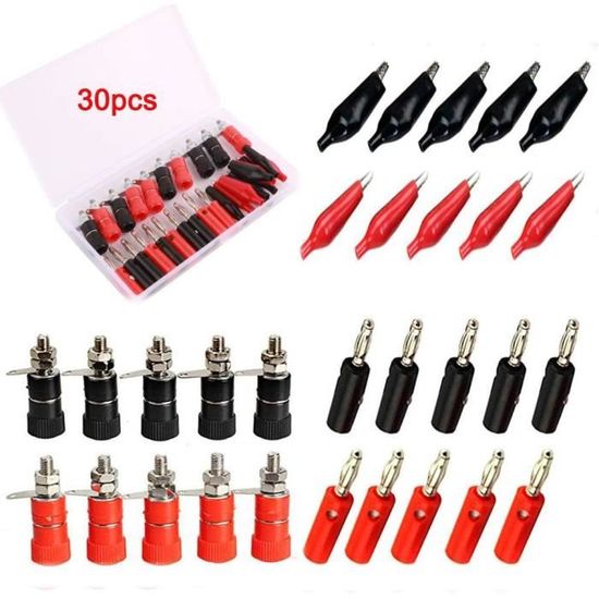 MEIRIYFA Lot de 4 fiches bananes tressées de 2 mm pour amplificateurs, haut- parleurs, systèmes sonores MEIRIYFA Lot de 4 fiches bananes tressées de 2 mm pour amplificateurs, haut- parleurs, systèmes sonores