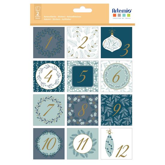 Stickers Calendrier De L'Avent - 24 Autocollants Ronds Numérotés 4 Cm - DIY Noël - Papier Mat - Déco Créative