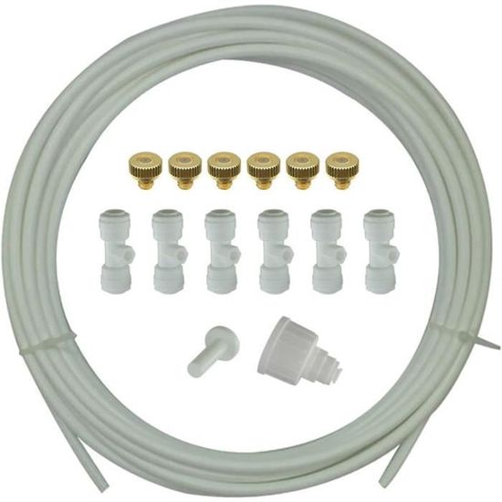 Système De Brumisation Extérieur 10m - Kit Avec Buses Laiton Pour Rafraîchir Terrasse, Pergola