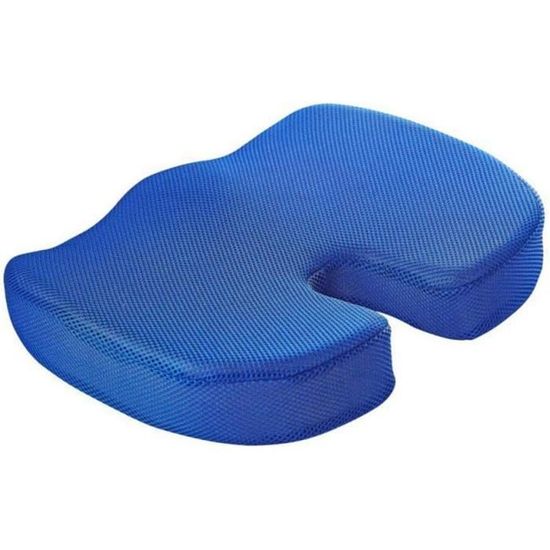 Coussin De Siège Gel à Mémoire De Forme - Déhoussable Et Lavable - 44x33.5 Cm - Noir - Neuf