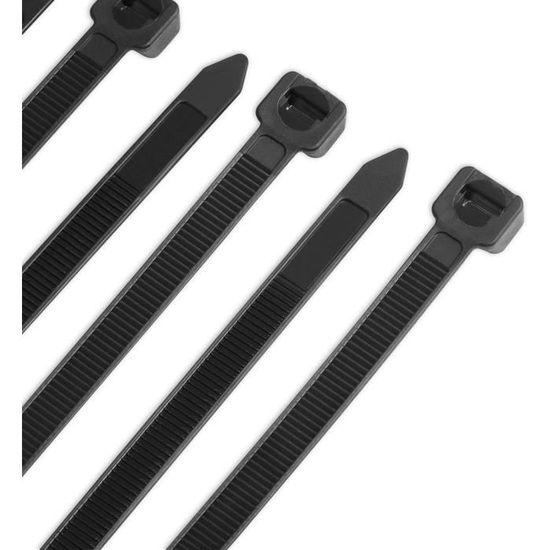 Attaches Pour Câble Nylon 2,5 Mm X 100 Mm - Lot De 100, Noires, Résistantes - Pour Rangement, Bricolage, Jardin - 2