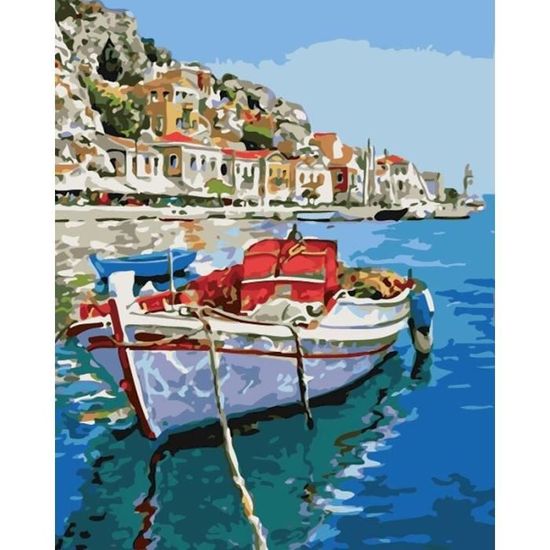 Gutluz Peinture Par Numéros Paysage – Oiseau De Mer Adulte 40x50 Cm – Kit DIY Avec Toile, Pinceaux, Acrylique – Cadeau Détente