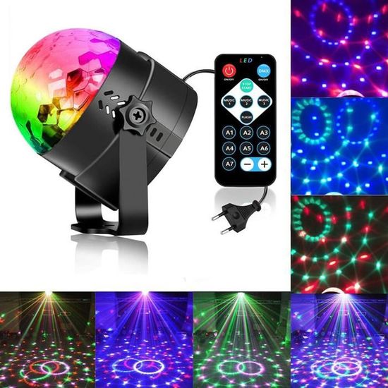 Lampe Disco à Effets Tyonto R60 - 6 Lumières LED, Stroboscope, Télécommande