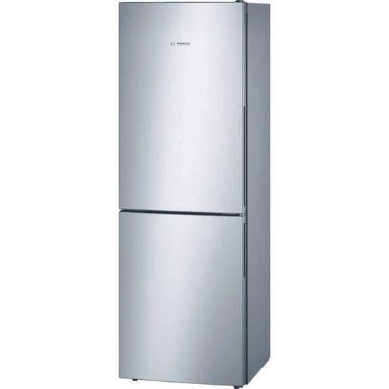 BOSCH KGV33VL31S - Réfrigérateur congélateur bas - 288L (194+94) - Froid brassé - A++ - L 60cm x H 176cm - Inox