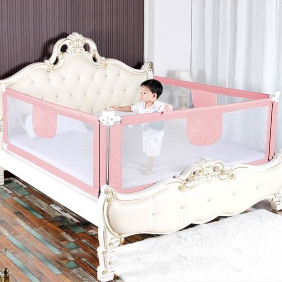 Barrière De Lit Bébé Anti-chute Réglable - Hauteur 74-93 Cm, 30 Niveaux - Sécurité Avec Double Verrouillage