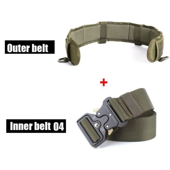 AYIN TACTICAL Belt Ceinture tactique robuste à dégagement rapide MOLLE 3,8 cm intérieur et extérieur 5,1 cm, coyote, taille L/XL