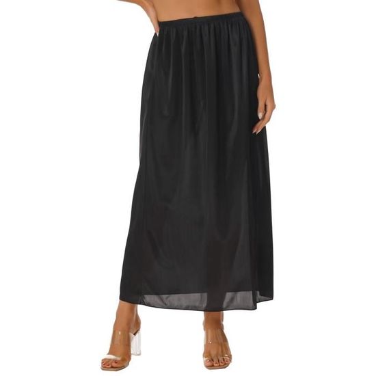 YIZYIF Femme Jupe Sculptant Jupon Fond de Jupe Elastique Sous-vêtement sous Jupe Lingerie 90cm Noir
