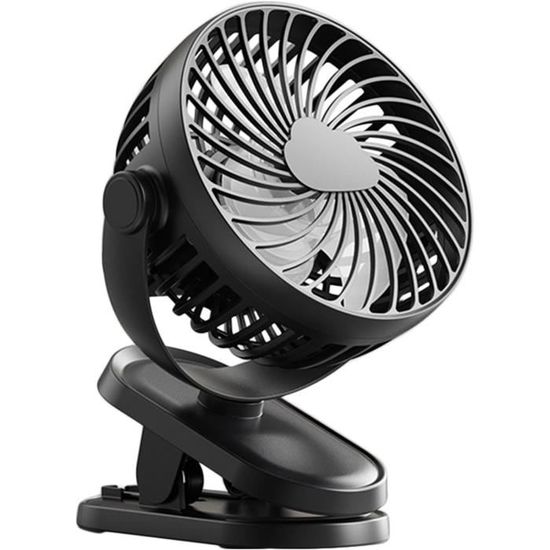 Mini Ventilateur à Pince USB - 3 Vitesses Silencieux - Rotation 720° - Pour Bureau Ou Maison Tabouret Pliant