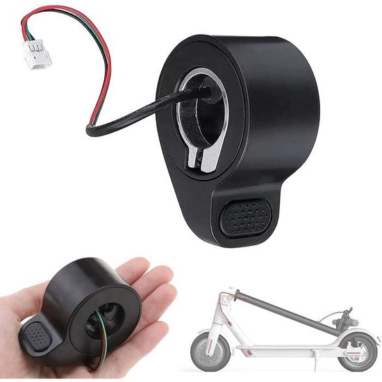 Accélérateur Au Pouce Pour Trottinette Xiaomi M365/M365 Pro - Manette Aluminium/ABS, Câble 18 Cm, Installation Facile