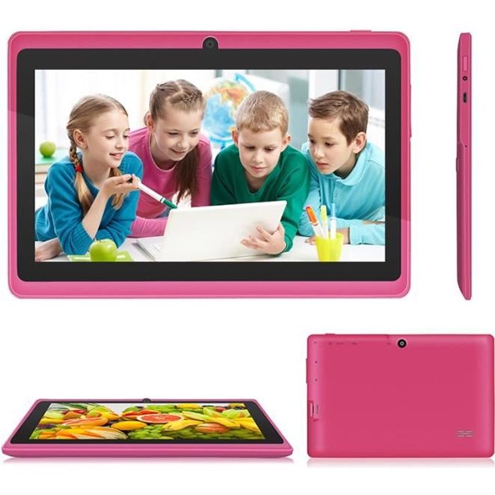 Tablette tactile PC Q88 7 pouces HD 8Go Rose pour enfants