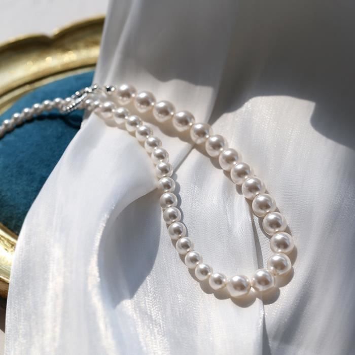 Perle Collier De Perles Artificielles _Blanc
