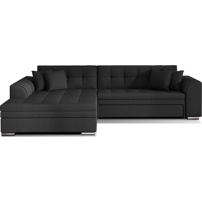 Canapé d'angle 6 places Gris Tissu Luxe Contemporain Confort