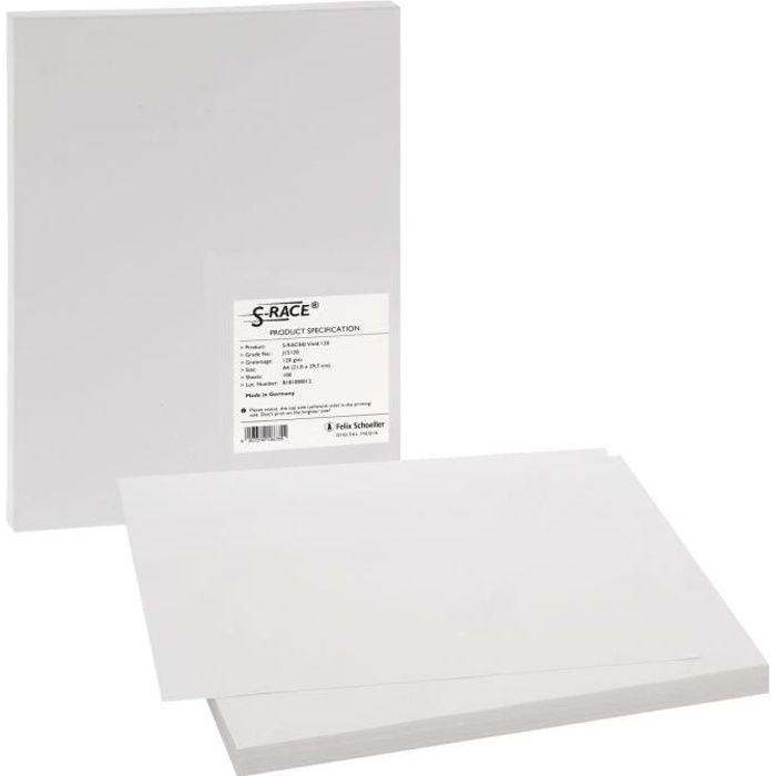 Papier sublimation S-RACE pour transfert - S-RACE Vivid 120 - Format A4 - 120g - Pack de 100 feuilles