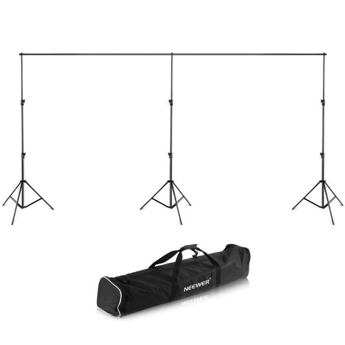 Neewer® 24 Ft -6m Large, 10ft -2.7m Haute Toile de Fond Support Système Trépied avec Détachables Barres Transversales avec Étui d