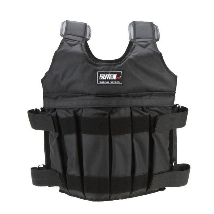 SUTEN Max 50 kg de chargement Poids ajustable Weighted Vest Blouson Gilet d'exercice boxe entrainement Invisible Weightloading sa...