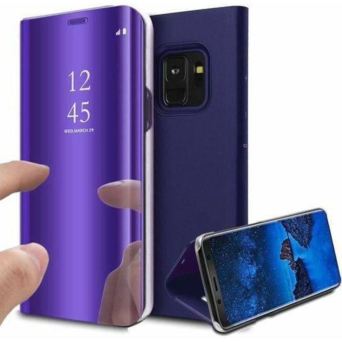 Etui Galaxy S9 Rabat Transparent Support Violet