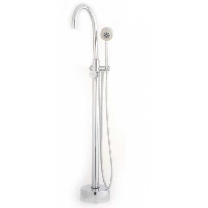 Mitigeur bain douche sur pied moderne pour baignoire ilot