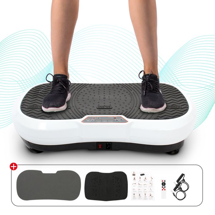 Sotech - Machine avec Vibrations, Plateforme Vibrante et Oscillante, Blanc, 180 niveaux, Télécommande, Dimensions: 69 x 39 x 13 cm