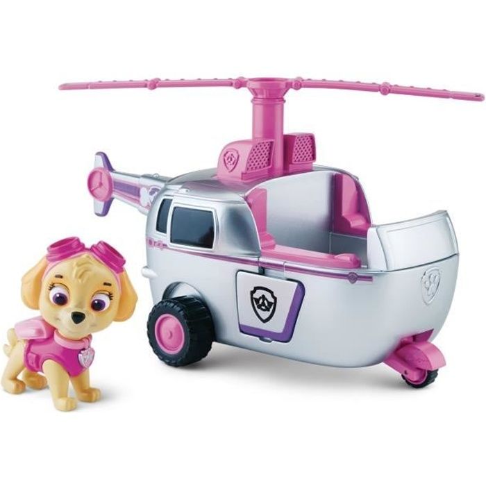 Véhicule Paw Patrol Pat'Patrouille avec figurine : Hélicoptère et Stella