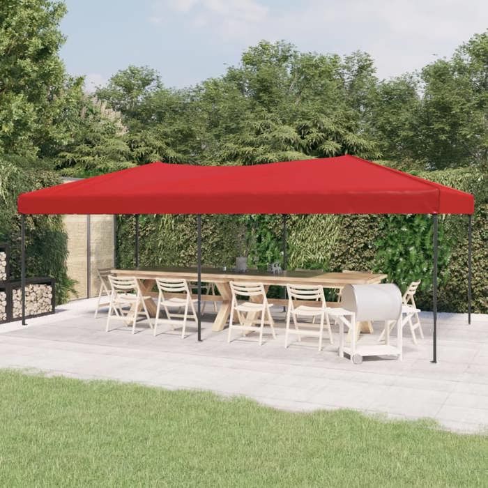 CHIC Pavillon Barnum - Tente de réception pliable Rouge 3x6 m Design 100 % imperméable FR5733