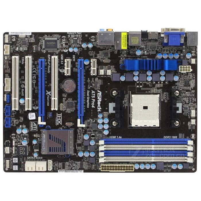 Carte mère ASRock A75 PRO4 AMD A75 Socket FM1 4xDDR3 32GB ATX - Asrock