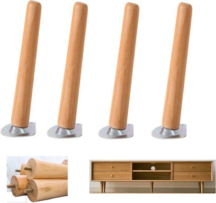 Pied Réglable De Lit Pingping1991 - Lot De 2 - Support 1000kg - Bois Massif