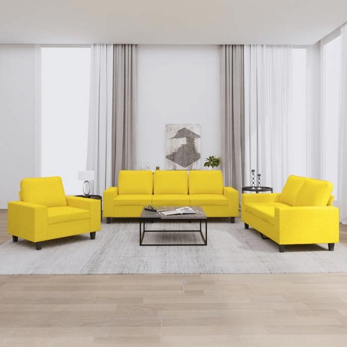 Simple 3 Pcs Design SWEET Canapé relax - Ensemble de canapés 3 pcs - design simple - jaune ...