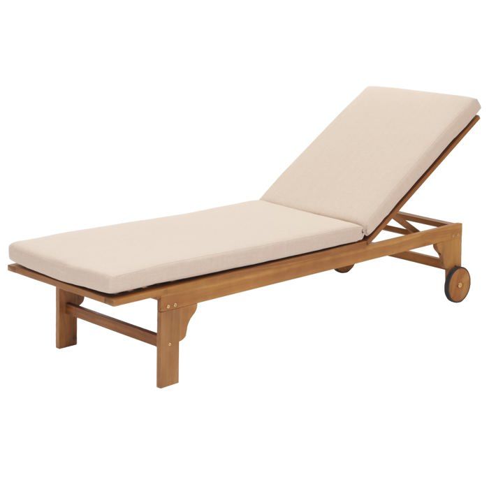 Transat de jardin chaise longue en bois et osier decoratif en polyrotin coussin creme beige 04_0008607