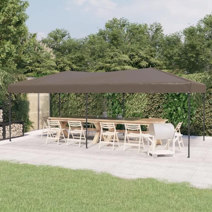 Tonnelle Pergola imperméable - Magnifique/Tente de réception pliable Taupe 3x6 m Economique71443315