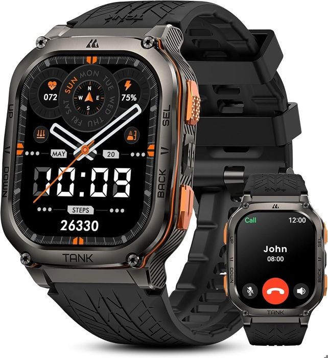 Montre connectée - KOSPET - M3 Ultra - Écran AMOLED 196 pouces - Double GPS - Résistance 5 ATM