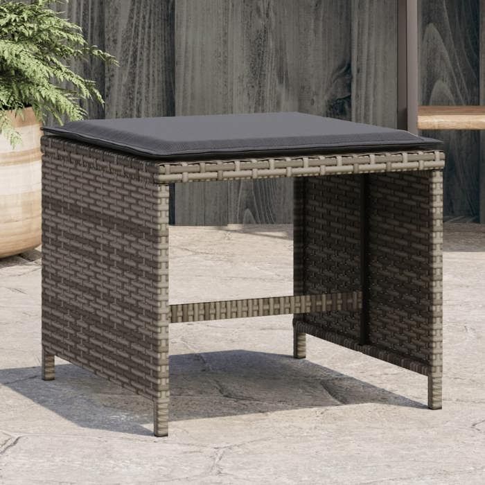 vidaXL Lot de 4 Tabourets de Jardin avec Coussins Chaises de Patio Sièges de Terrasse Meubles dExtérieur Arrière-cour 365043
