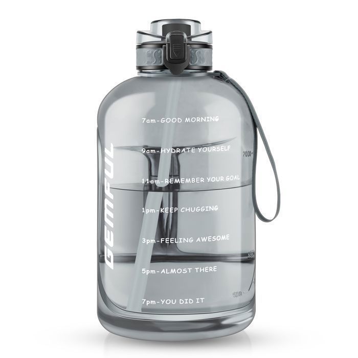 Gourde Sport 3L Avec Paille - Motivante, Sans BPA - Pour Vélo, Gym, Rando - GLEKGLEK