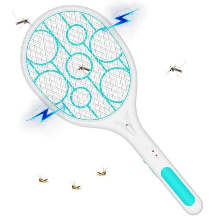 Raquette électrique Anti-moustiques Rechargeable – Élimine Les Insectes Rapidement, Pour La Maison Et Le Camping